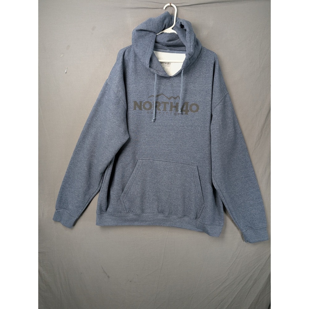 North 40 Outfitters Mens Blue Graphic Pullover Hoodie 2XL